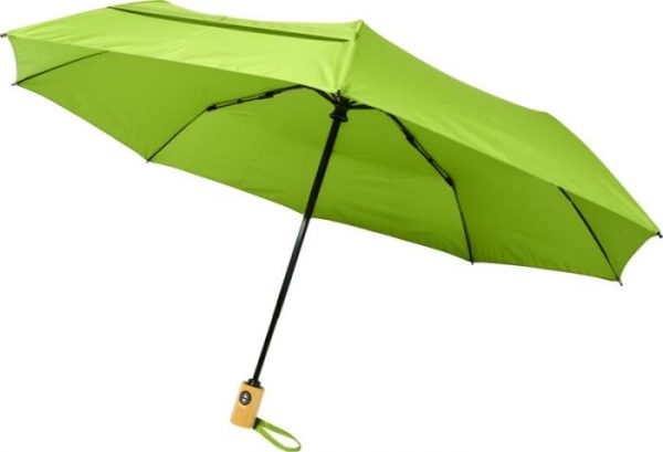 Fold Auto Open Close Recycled PET Umbrella Lime Green