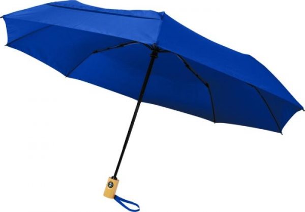 Fold Auto Open Close Recycled PET Umbrella Blue