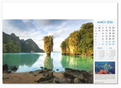 Blue Planet Branded Wall Calendar March