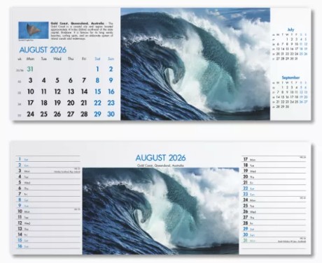 Blue Planet Desk Branded Calendar August