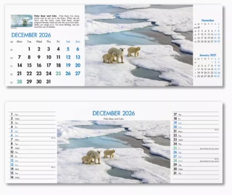 Blue Planet Desk Branded Calendar December