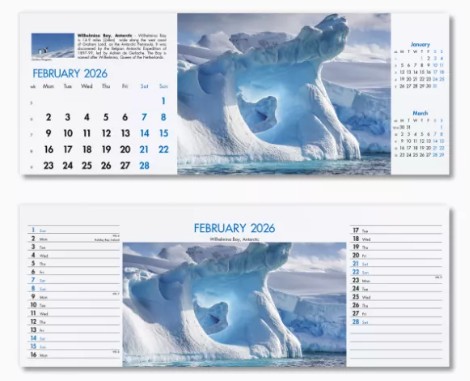Blue Planet Desk Branded Calendar February