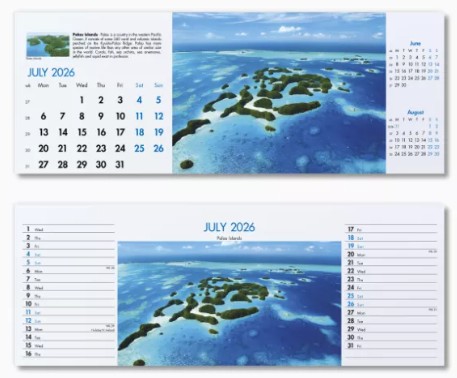 Blue Planet Desk Branded Calendar July