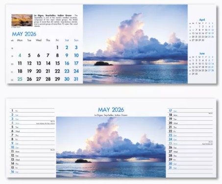 Blue Planet Desk Branded Calendar May