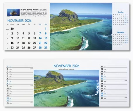 Blue Planet Desk Branded Calendar November