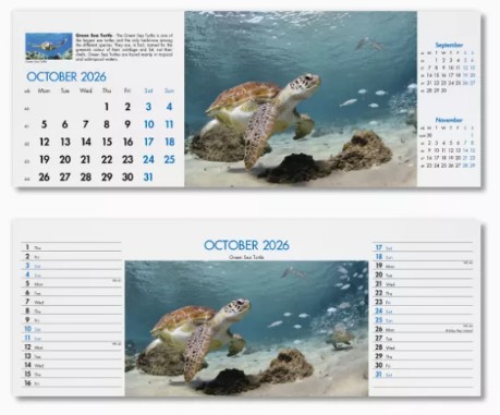 Blue Planet Desk Branded Calendar October