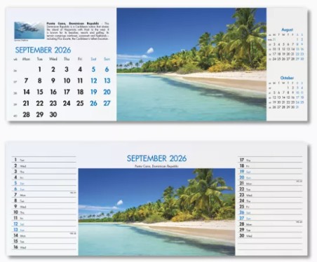 Blue Planet Desk Branded Calendar September
