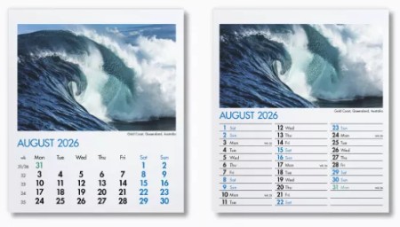 Blue Planet Mini Desk Branded Calendar August