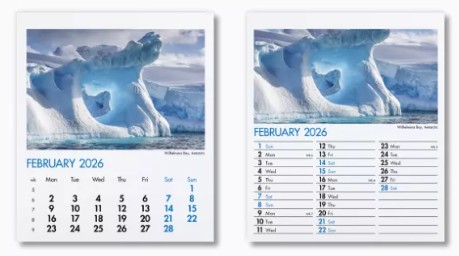 Blue Planet Mini Desk Branded Calendar February