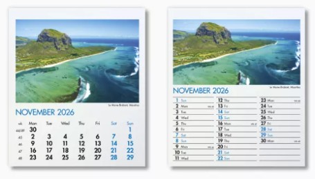 Blue Planet Mini Desk Branded Calendar November