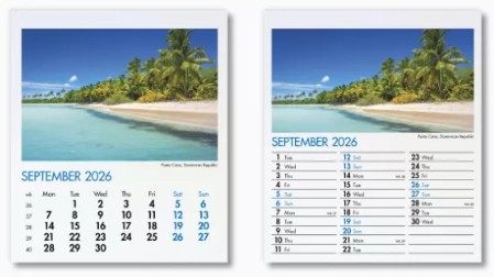 Blue Planet Mini Desk Branded Calendar September